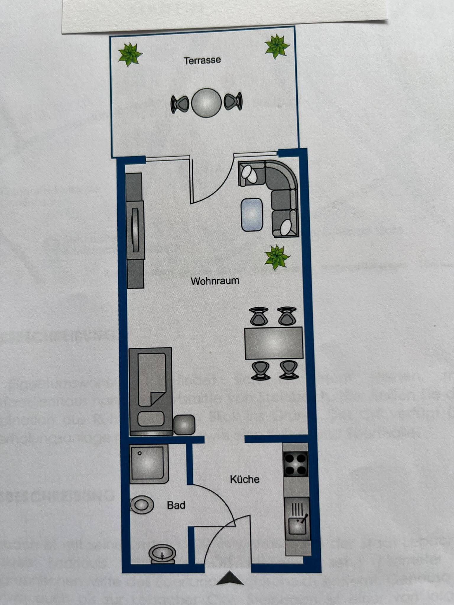 STEINBACH : 1 ZKB - WOHNUNG (vermietet ) mit Terrasse ideal für Kapitalanleger !